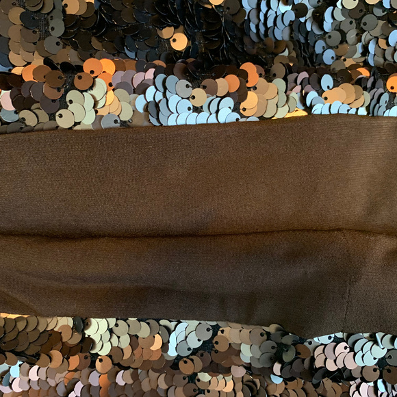 BEATRICE B Striped Sequin Formal Mini Dress 8 - Picture 5 of 8